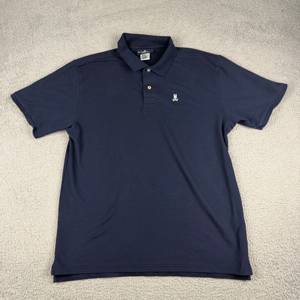 Psycho Bunny Polo Mens Size 8 Blue Pima Cotton Short Sleeve Embroidered Logo